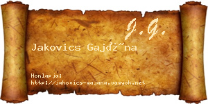 Jakovics Gajána névjegykártya